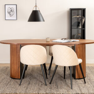 Bianca, Velvet – Ensemble repas ovale – Noyer