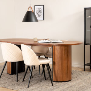 Bianca, Velvet – Ensemble repas ovale – Noyer