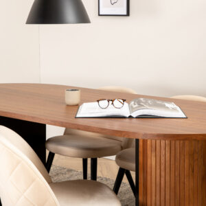 Bianca, Velvet – Ensemble repas ovale – Noyer