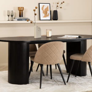 Bianca, Velvet – Ensemble repas ovale – Noir