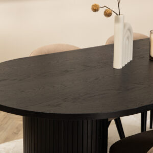 Bianca, Velvet – Ensemble repas ovale – Noir