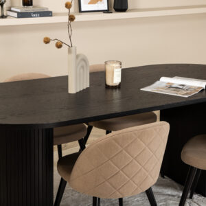 Bianca, Velvet – Ensemble repas ovale – Noir