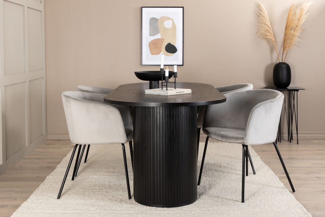 Bianca, Berit – Ensemble repas ovale – Noir