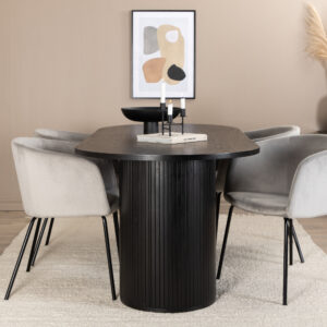 Bianca, Berit – Ensemble repas ovale – Noir