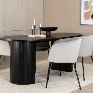 Bianca, Berit – Ensemble repas ovale – Noir