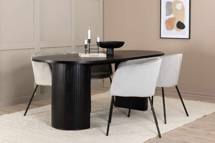 Bianca, Berit – Ensemble repas ovale – Noir