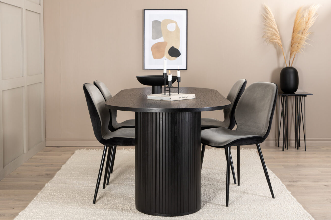 Bianca, Emma – Ensemble repas ovale – Noir