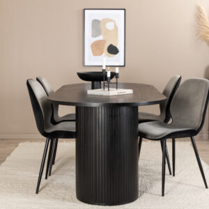 Bianca, Emma – Ensemble repas ovale – Noir