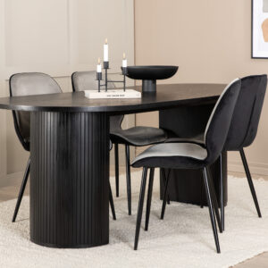 Bianca, Emma – Ensemble repas ovale – Noir