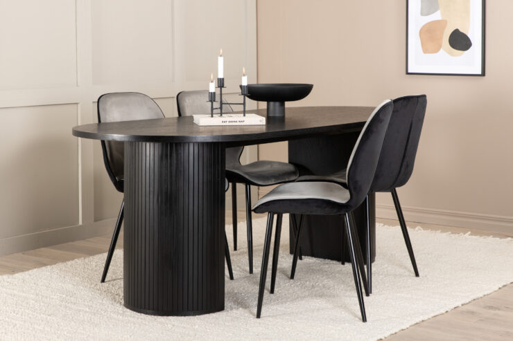 Bianca, Emma – Ensemble repas ovale – Noir