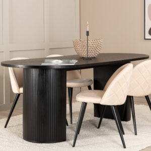Bianca, Velvet – Ensemble repas ovale – Noir
