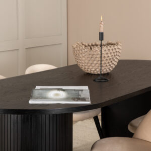 Bianca, Velvet – Ensemble repas ovale – Noir