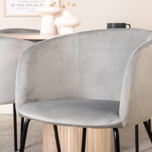 Bianca, Berit – Ensemble repas rond – Blanchi – Table : ⌀110 Chaise : 55 x 78 x 55 cm