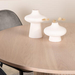 Bianca, Emma – Ensemble repas rond – Blanchi – Table : ⌀110 Chaise : 57 x 89 x 47 cm