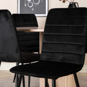 Bianca, Windu – Ensemble repas rond – Blanchi – Table : ⌀110 Chaise : 49 x 94 x 43 cm