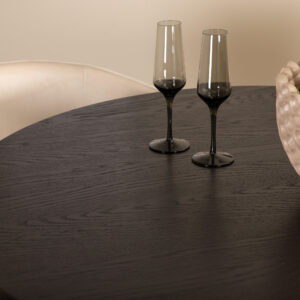 Bianca, Berit – Ensemble repas rond – Noir – Table : ⌀110 Chaise : 55 x 78 x 55 cm