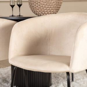 Bianca, Berit – Ensemble repas rond – Noir – Table : ⌀110 Chaise : 55 x 78 x 55 cm