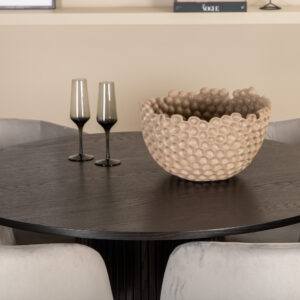 Bianca, Berit – Ensemble repas rond – Noir – Table : ⌀110 Chaise : 55 x 78 x 55 cm