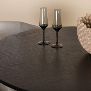 Bianca, Berit – Ensemble repas rond – Noir – Table : ⌀110 Chaise : 55 x 78 x 55 cm