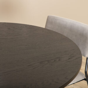 Bianca, Kenth – Ensemble repas rond – Noir – Table : ⌀110 Chaise : 52 x 76 x 40 cm