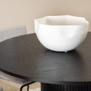 Bianca, Kenth – Ensemble repas rond – Noir – Table : ⌀110 Chaise : 52 x 76 x 40 cm