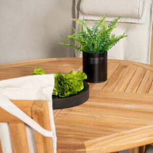 Kenya, Kenya – Ensemble repas – Naturel – Table : ⌀120 Chaise : 73 x 105 x 62 cm
