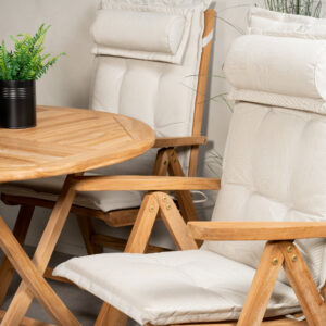Kenya, Kenya – Ensemble repas – Naturel – Table : ⌀120 Chaise : 73 x 105 x 62 cm