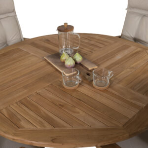 Kenya, Kenya – Ensemble repas – Naturel – Table : ⌀120 Chaise : 73 x 105 x 62 cm