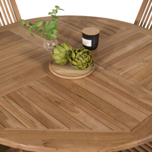 Kenya, Kenya – Ensemble repas – Naturel – Table : ⌀120 Chaise : 62 x 89 x 47 cm
