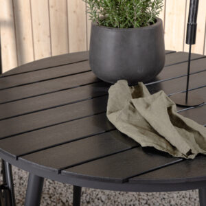 Break, Break – Ensemble repas – Noir – Table : ⌀90 Chaise : 62 x 107,5 x 55 cm