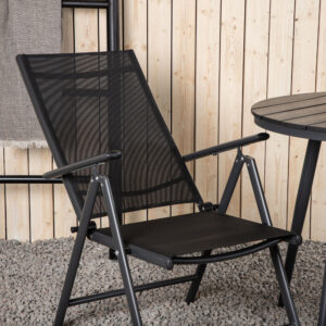 Break, Break – Ensemble repas – Noir – Table : ⌀90 Chaise : 62 x 107,5 x 55 cm