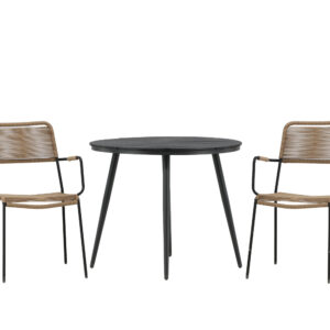 Break, Lindos – Ensemble repas – Table : ⌀90 Chaise : 66 x 85 x 55 cm
