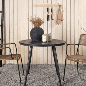 Break, Lindos – Ensemble repas – Table : ⌀90 Chaise : 66 x 85 x 55 cm