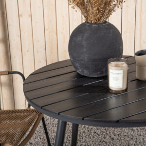 Break, Lindos – Ensemble repas – Table : ⌀90 Chaise : 66 x 85 x 55 cm