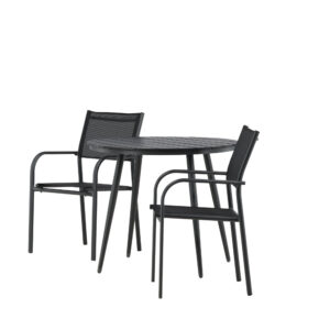 Break, Santorini – Ensemble repas – Table : ⌀90 Chaise : 58 x 88 x 56 cm