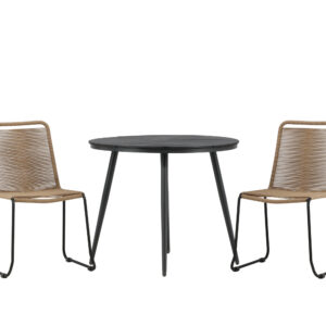 Break, Lindos – Ensemble repas – Table : ⌀90 Chaise : 59 x 86 x 57 cm
