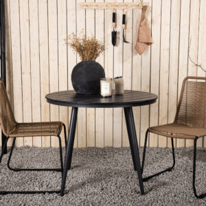 Break, Lindos – Ensemble repas – Table : ⌀90 Chaise : 59 x 86 x 57 cm
