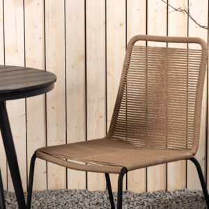Break, Lindos – Ensemble repas – Table : ⌀90 Chaise : 59 x 86 x 57 cm
