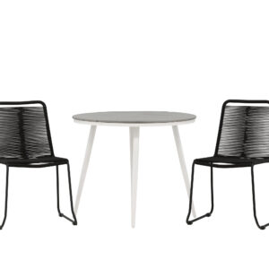 Break, Lindos – Ensemble repas – Table : ⌀90 Chaise : 59 x 86 x 57 cm