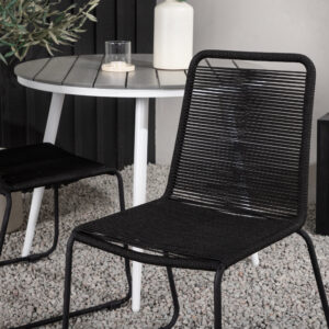 Break, Lindos – Ensemble repas – Table : ⌀90 Chaise : 59 x 86 x 57 cm