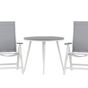 Break, Albany – Ensemble repas – Table : ⌀90 Chaise : 67 x 109,5 x 59 cm