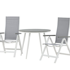 Break, Albany – Ensemble repas – Table : ⌀90 Chaise : 67 x 109,5 x 59 cm