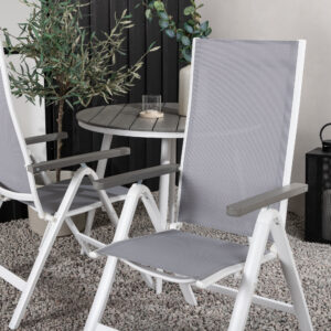 Break, Albany – Ensemble repas – Table : ⌀90 Chaise : 67 x 109,5 x 59 cm