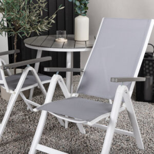 Break, Albany – Ensemble repas – Table : ⌀90 Chaise : 67 x 109,5 x 59 cm