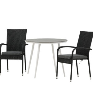 Break, Anna – Ensemble repas – Table : ⌀90 Chaise : 64 x 95 x 55 cm