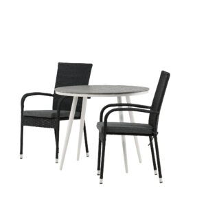 Break, Anna – Ensemble repas – Table : ⌀90 Chaise : 64 x 95 x 55 cm