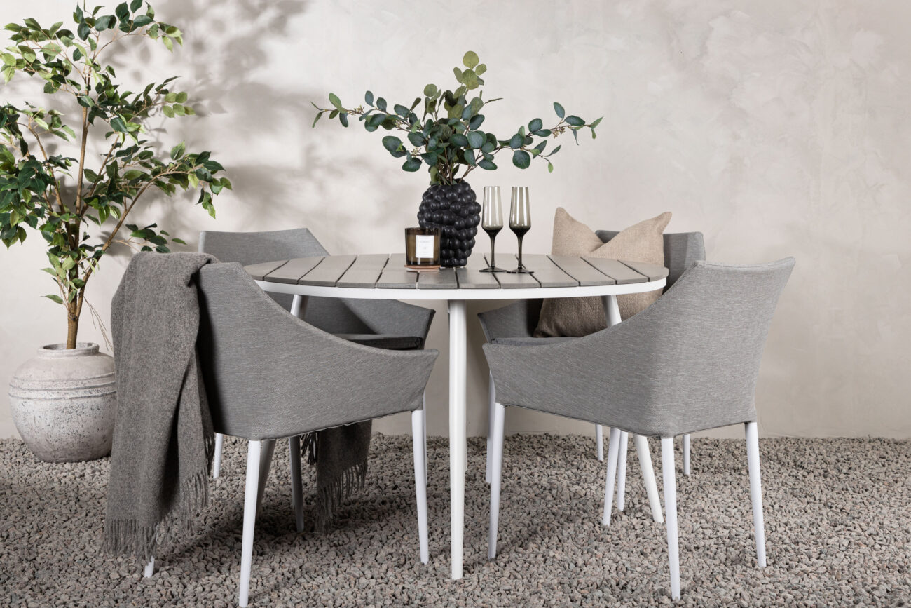 Break, Spoga – Ensemble repas – Table : ⌀120 Chaise : 61,5 x 81 x 60 cm