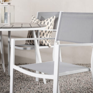 Break, Copacabana – Ensemble repas – Table : ⌀120 Chaise : 60,5 x 88 x 56,5 cm
