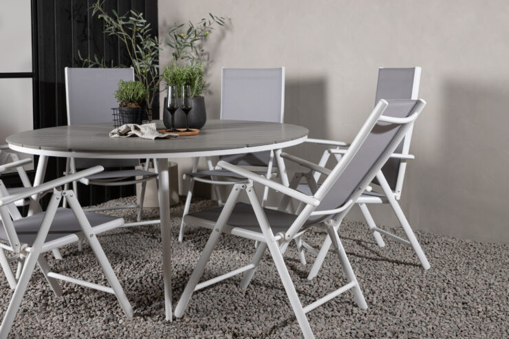Break, Break – Ensemble repas – Table : ⌀150 Chaise : 62 x 107,5 x 55 cm