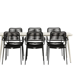 Lina, Lindos – Ensemble repas – Beige, Noir